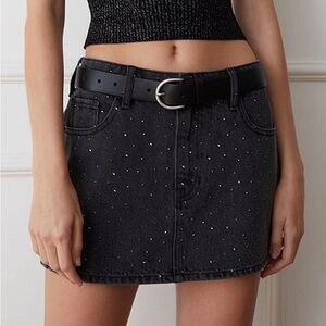 Pacsun black bedazzzled mini skirt